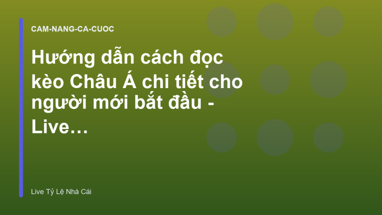 Hướng dẫn cách đọc kèo Châu Á chi tiết cho người mới bắt đầu - Live Tỷ Lệ Nhà Cái
